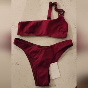 Zimmermann Crimson Tropical Asymetrical Bikini Set NWT Size 0 (US 2-4)